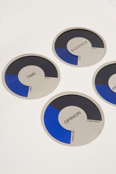 #UNRAVEL Record Player Display: TIME, AUDIENCE, OPINION, PRESSURE